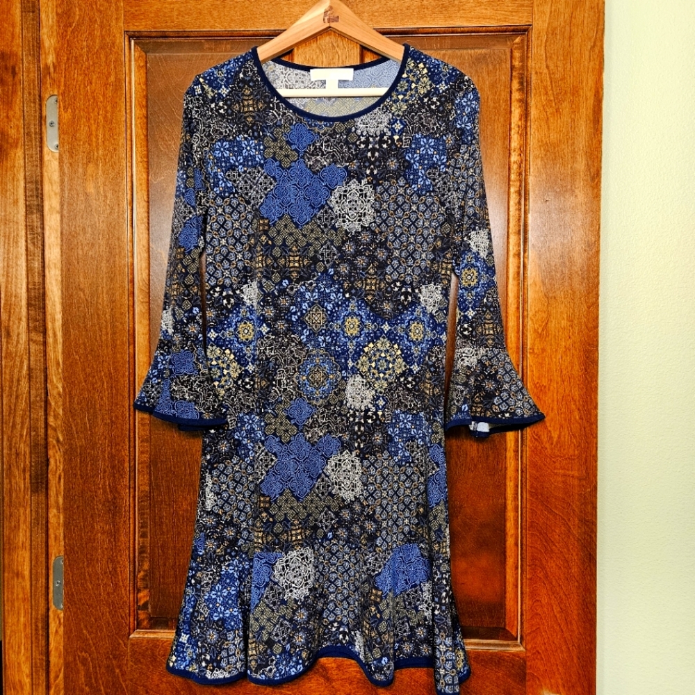 Michael Kors Dress Medium 8 10 Navy Brown
